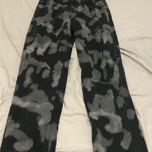 Women’s Wild Fable Black & Gray Tie-Dye Wide Leg Jeans
